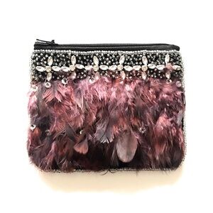 Beaded Feather Purse - NWOT